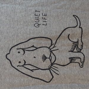 The Quiet Life‎ Grey Naked Lady Unisex Puppy Dog Inappropriate Novelty T-Shirt